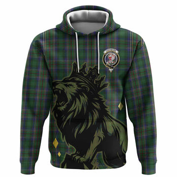 Cockburn Tartan Family Crest Hoodie Crowned Lion Roaring