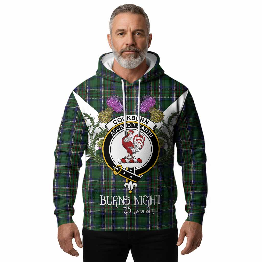 Cockburn Tartan Family Crest Hoodie Scottish Burns Night Thistle Floral