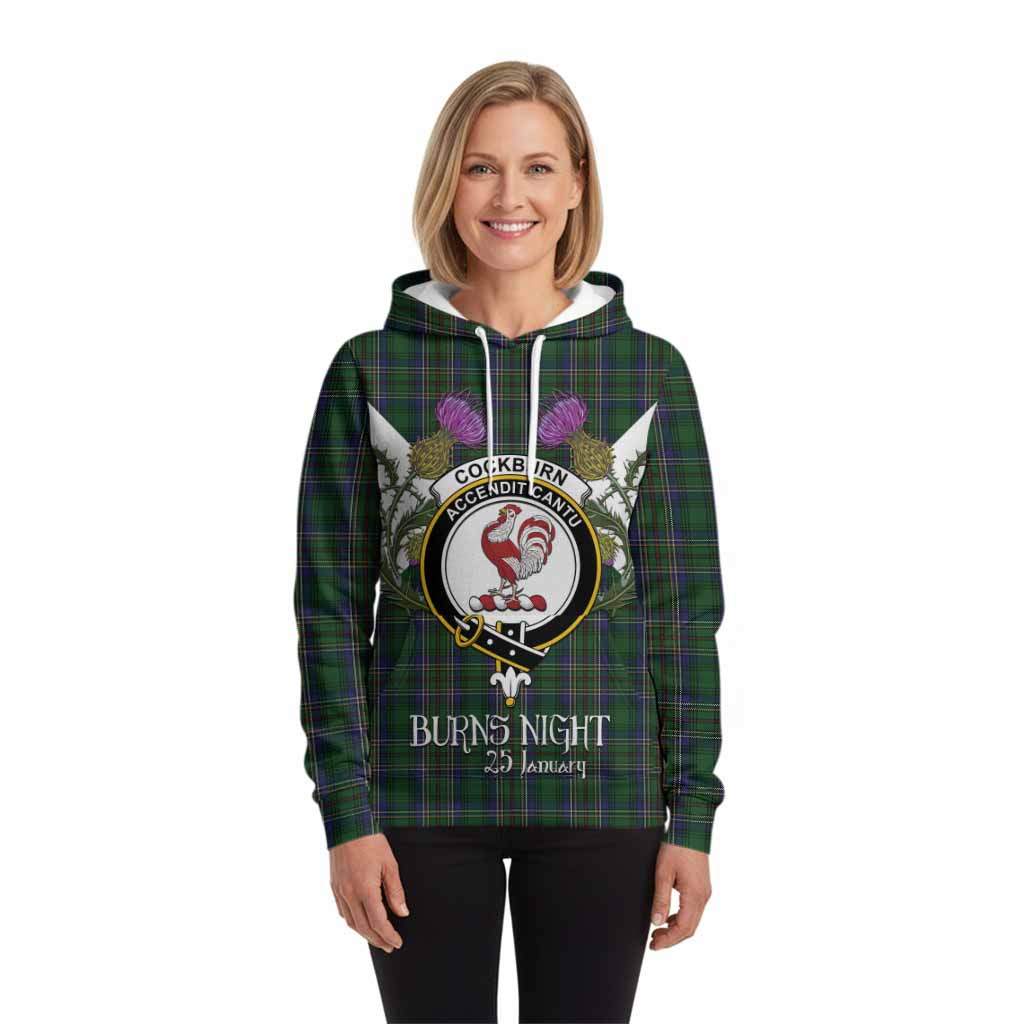 Cockburn Tartan Family Crest Hoodie Scottish Burns Night Thistle Floral