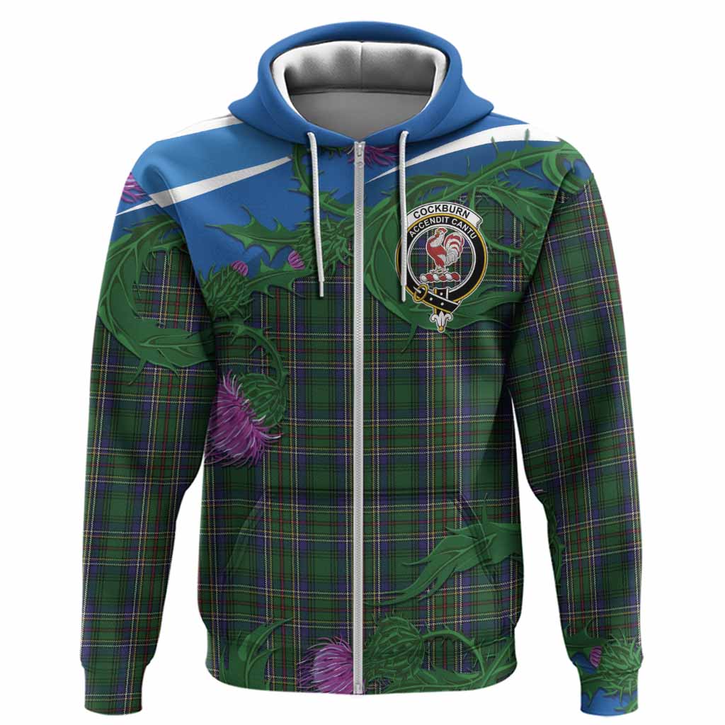 Cockburn Tartan Family Crest Hoodie Thistle in Minimalism