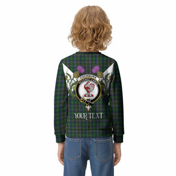 Cockburn Tartan Family Crest Kid Knitted Sweatshirt Scottish Burns Night Thistle Floral