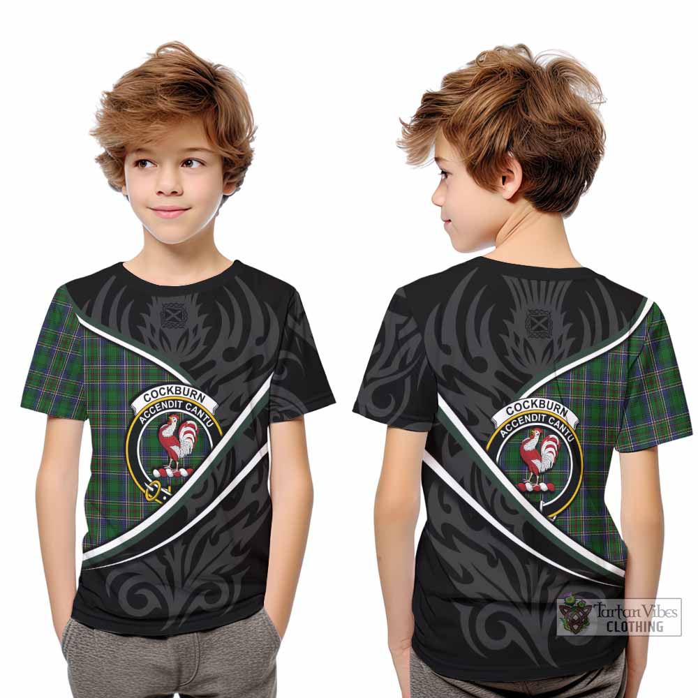 Cockburn Tartan Family Crest Kid T-shirt Celtic Scottish Thistle Floral - Tartan Vibes Clothing