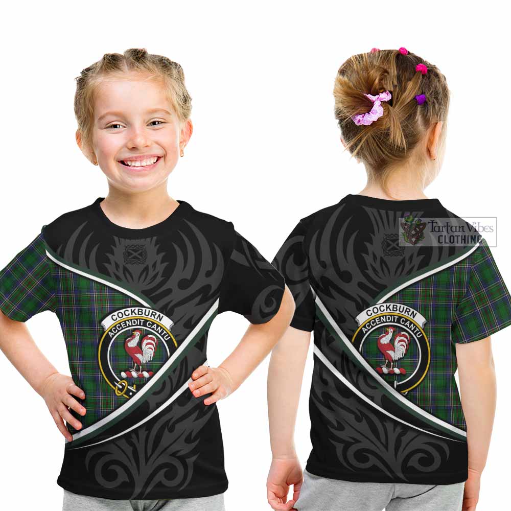 Cockburn Tartan Family Crest Kid T-shirt Celtic Scottish Thistle Floral - Tartan Vibes Clothing
