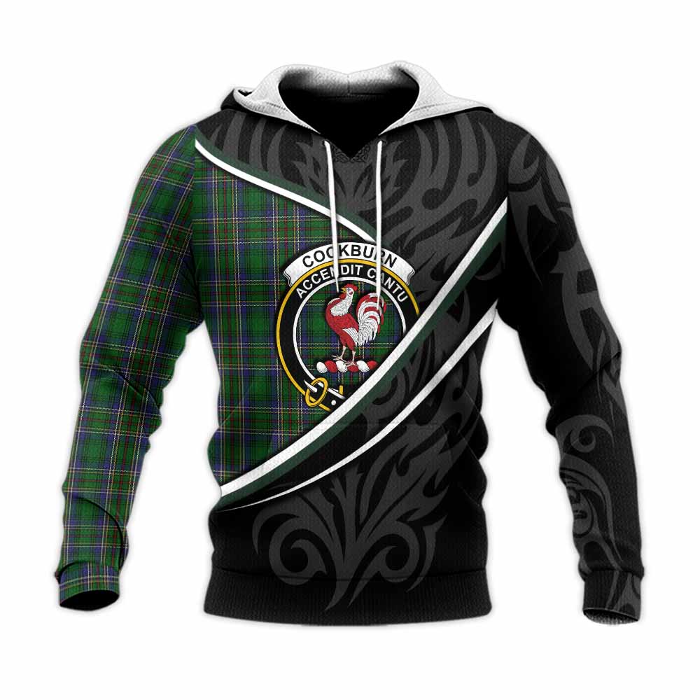 Cockburn Tartan Family Crest Knitted Hoodie Celtic Scottish Thistle Floral - Tartan Vibes Clothing