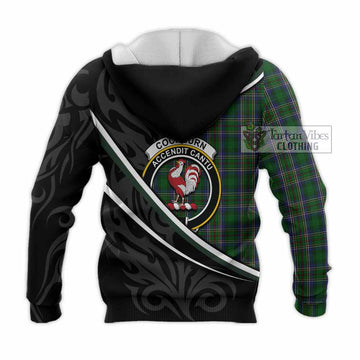 Cockburn Tartan Family Crest Knitted Hoodie Celtic Scottish Thistle Floral
