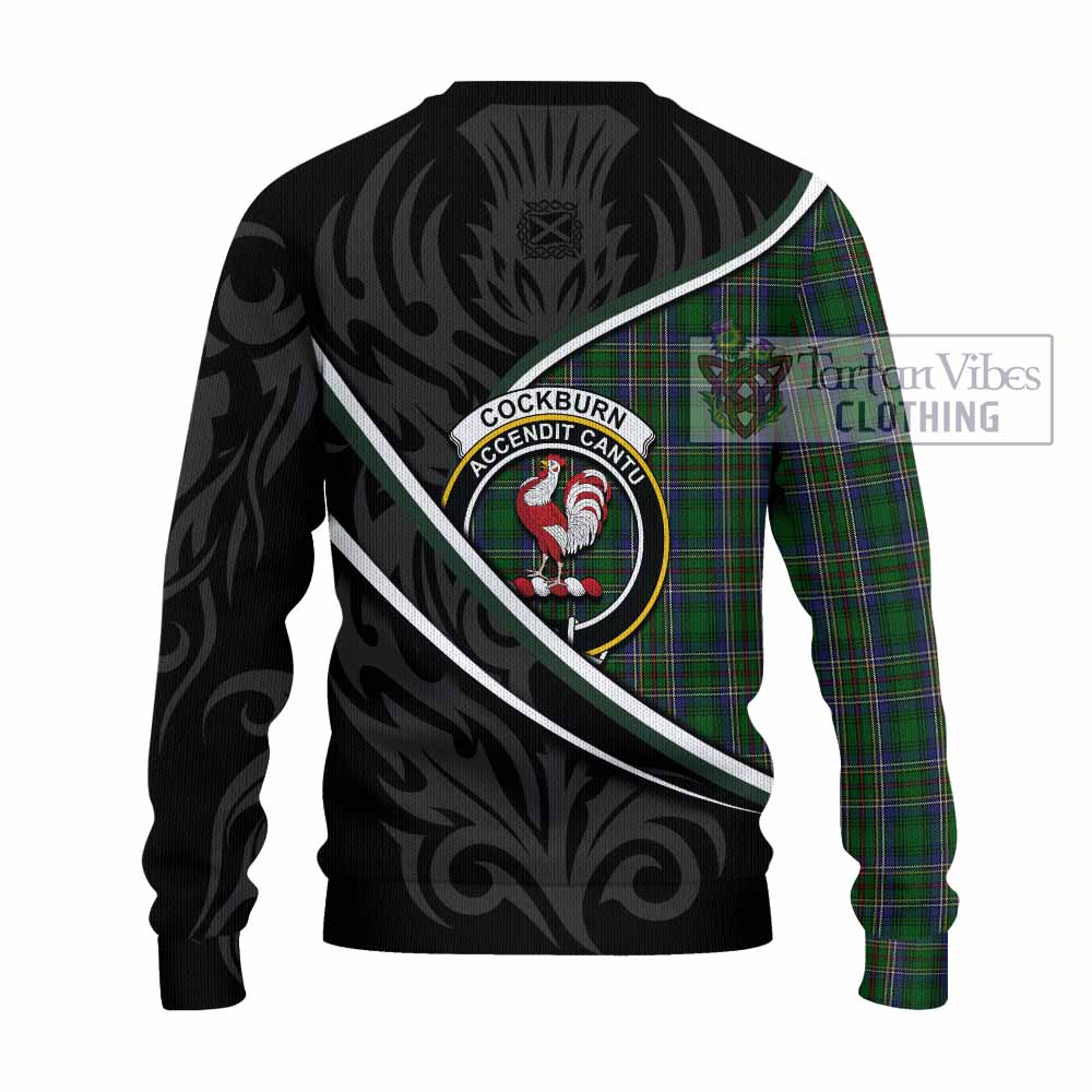 Cockburn Tartan Family Crest Knitted Sweater Celtic Scottish Thistle Floral - Tartan Vibes Clothing
