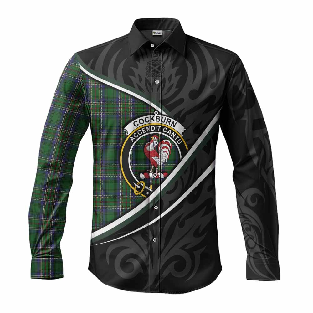 Cockburn Tartan Family Crest Long Sleeve Button Shirts Celtic Scottish Thistle Floral - Tartan Vibes Clothing