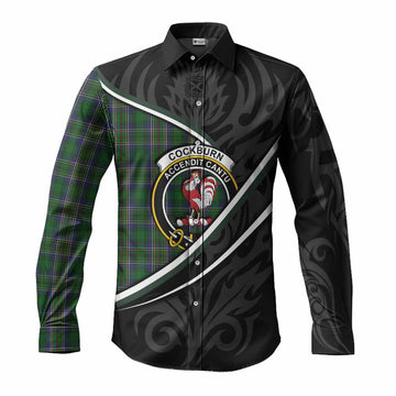 Cockburn Tartan Family Crest Long Sleeve Button Shirts Celtic Scottish Thistle Floral - Tartan Vibes Clothing