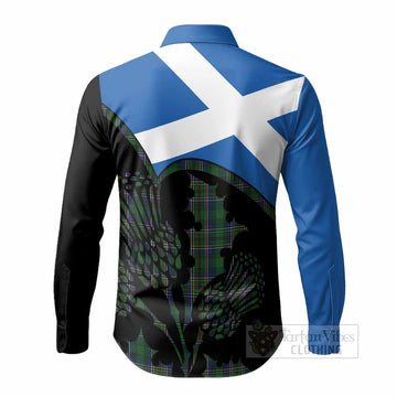 Cockburn Tartan Family Crest Long Sleeve Button Shirts Scotland Thistle Floral Flag Style