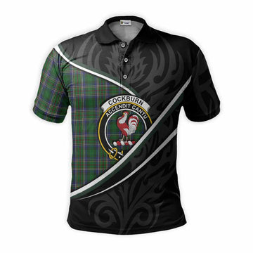 Cockburn Tartan Family Crest Polo Shirt Celtic Scottish Thistle Floral