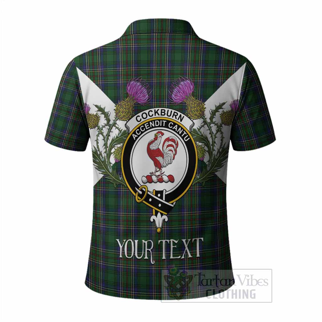 Cockburn Tartan Family Crest Polo Shirt Scottish Burns Night Thistle Floral
