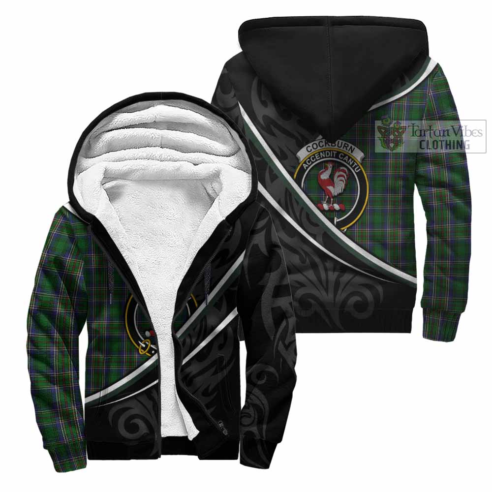 Cockburn Tartan Family Crest Sherpa Hoodie Celtic Scottish Thistle Floral - Tartan Vibes Clothing
