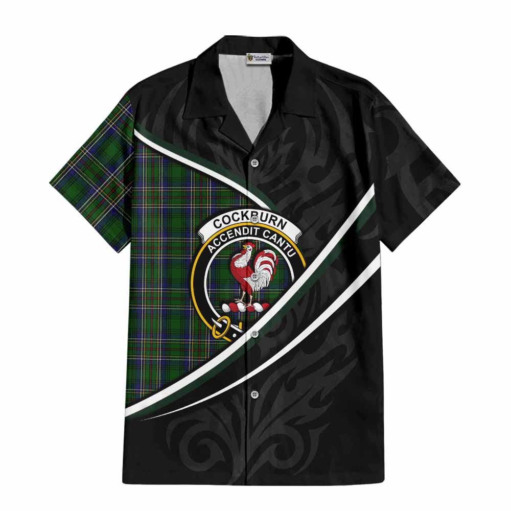 Cockburn Tartan Family Crest Short Sleeve Button Shirt Celtic Scottish Thistle Floral - Tartan Vibes Clothing