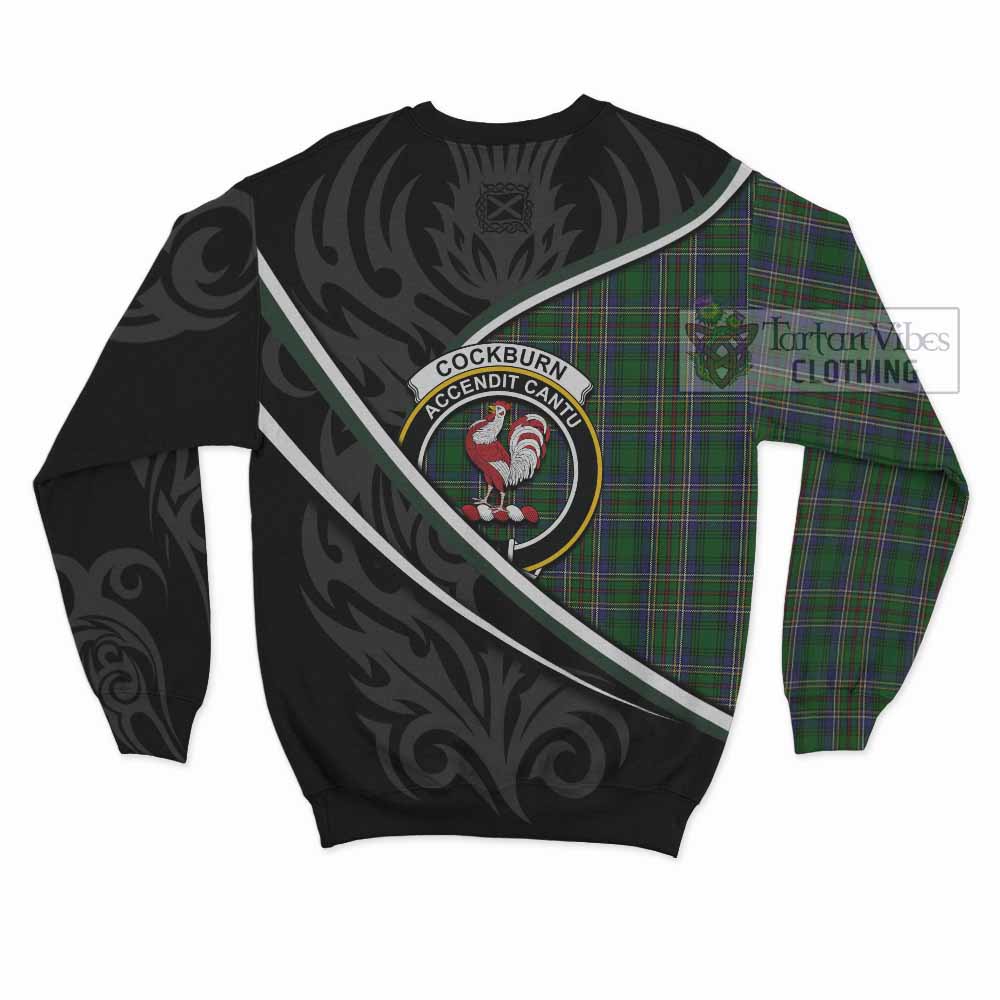 Cockburn Tartan Family Crest Sweatshirt Celtic Scottish Thistle Floral - Tartan Vibes Clothing