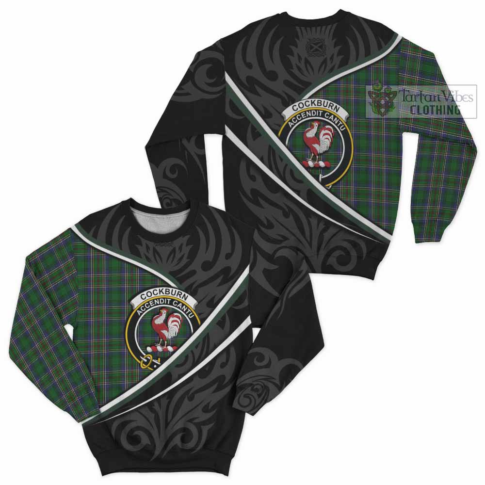 Cockburn Tartan Family Crest Sweatshirt Celtic Scottish Thistle Floral - Tartan Vibes Clothing