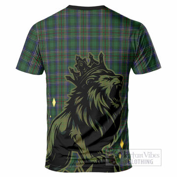Cockburn Tartan Family Crest T-Shirt Crowned Lion Roaring