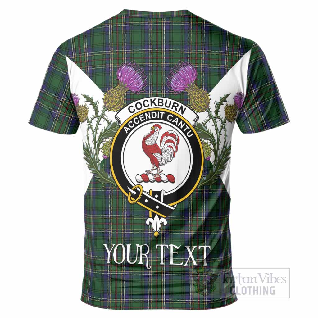 Cockburn Tartan Family Crest T-Shirt Scottish Burns Night Thistle Floral