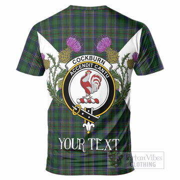 Cockburn Tartan Family Crest T-Shirt Scottish Burns Night Thistle Floral