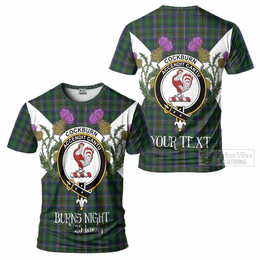 Cockburn Tartan Family Crest T-Shirt Scottish Burns Night Thistle Floral