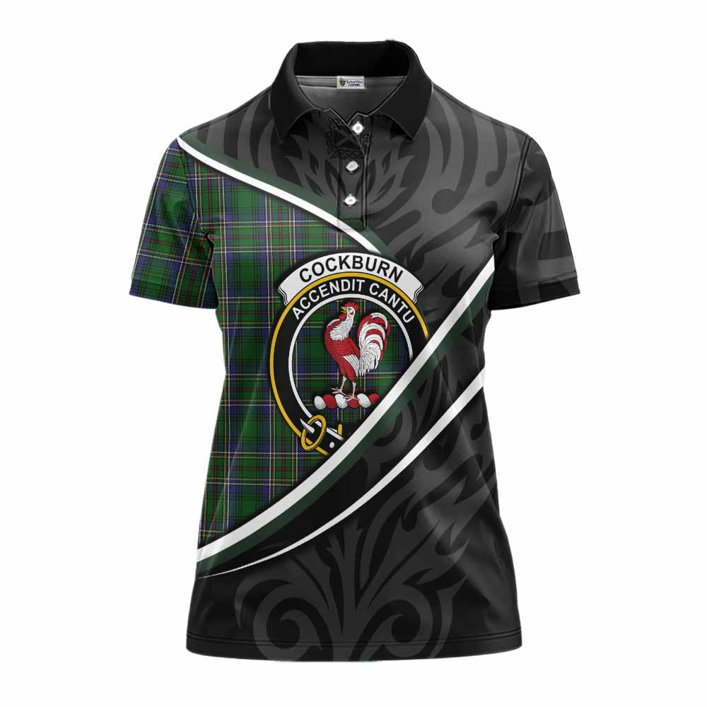 Cockburn Tartan Family Crest Women's Polo Shirt Celtic Scottish Thistle Floral - Tartan Vibes Clothing