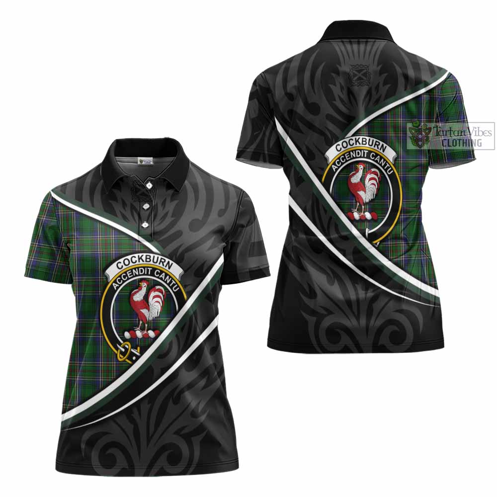Cockburn Tartan Family Crest Women's Polo Shirt Celtic Scottish Thistle Floral - Tartan Vibes Clothing