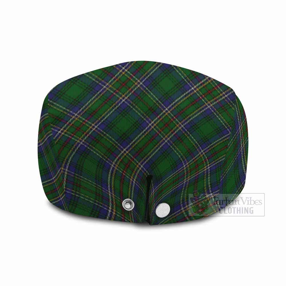 Cockburn Tartan Flat Cap, Jeff Cap Cross Style with Family Crest - Tartan Vibes Clothing