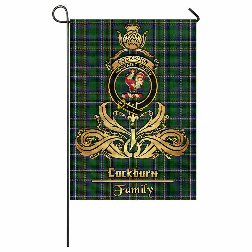 Cockburn Tartan Garden Flag with Highland Thistle Cherish Family Crest Style - Tartan Vibes Clothing