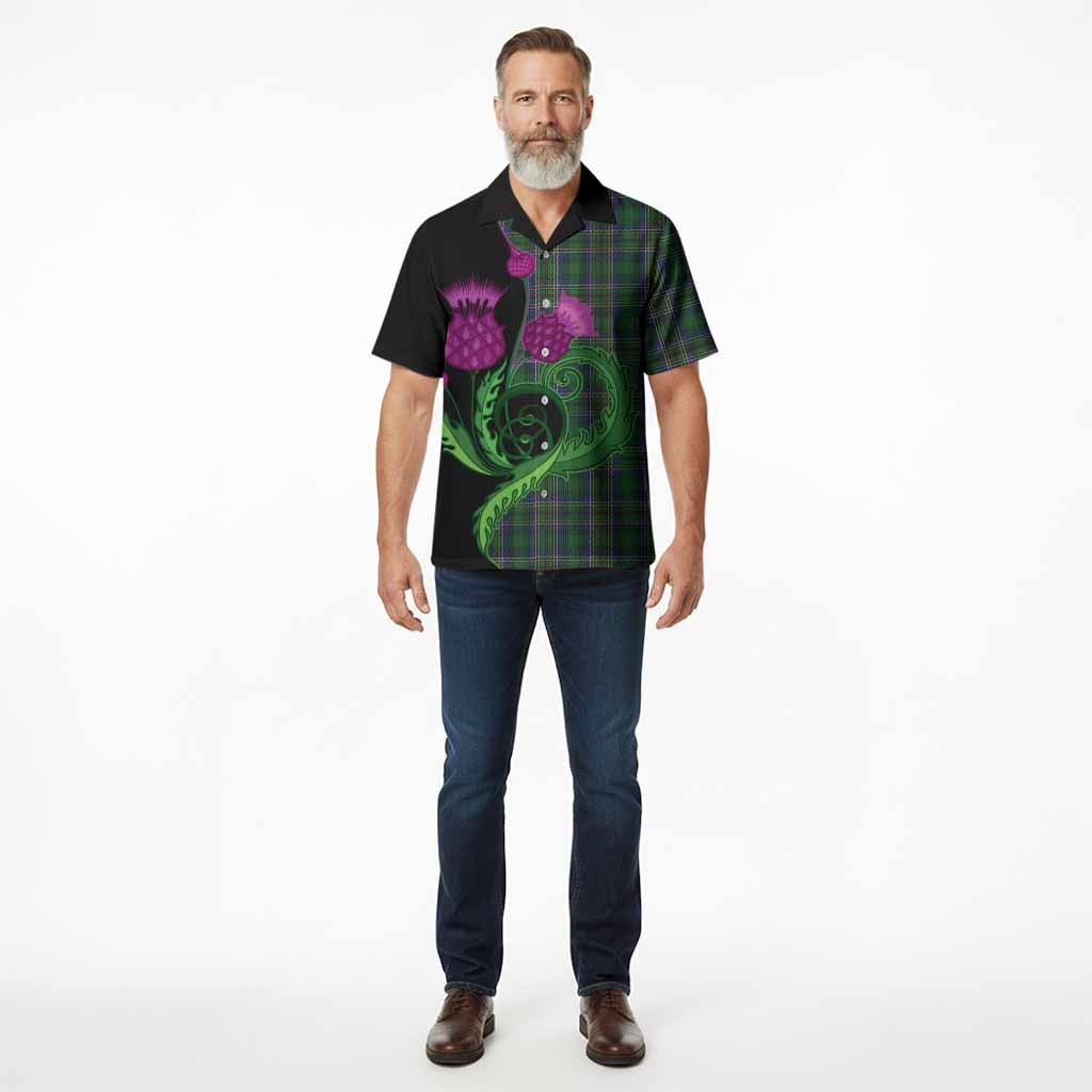 Cockburn Tartan Hawaiian Shirt Traditional Scottish Thistle