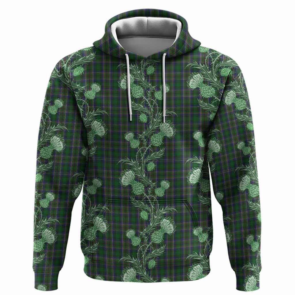 Cockburn Tartan Hoodie Seamless Scottish Thistle Flowers