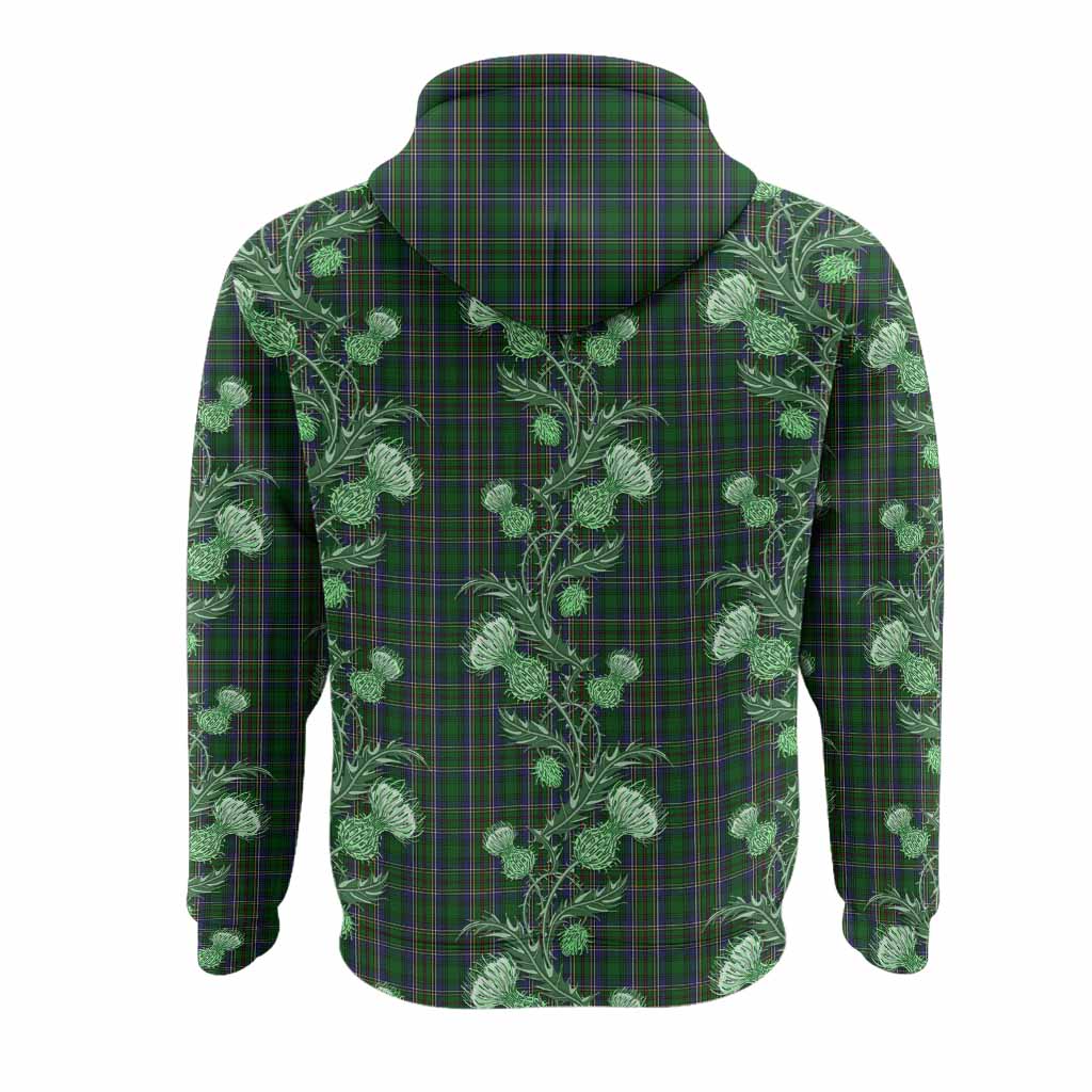 Cockburn Tartan Hoodie Seamless Scottish Thistle Flowers