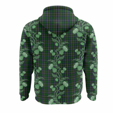 Cockburn Tartan Hoodie Seamless Scottish Thistle Flowers