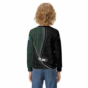 Cockburn Tartan Kid Knitted Sweatshirt New Zealand Pattern Unique Zipper Stylized