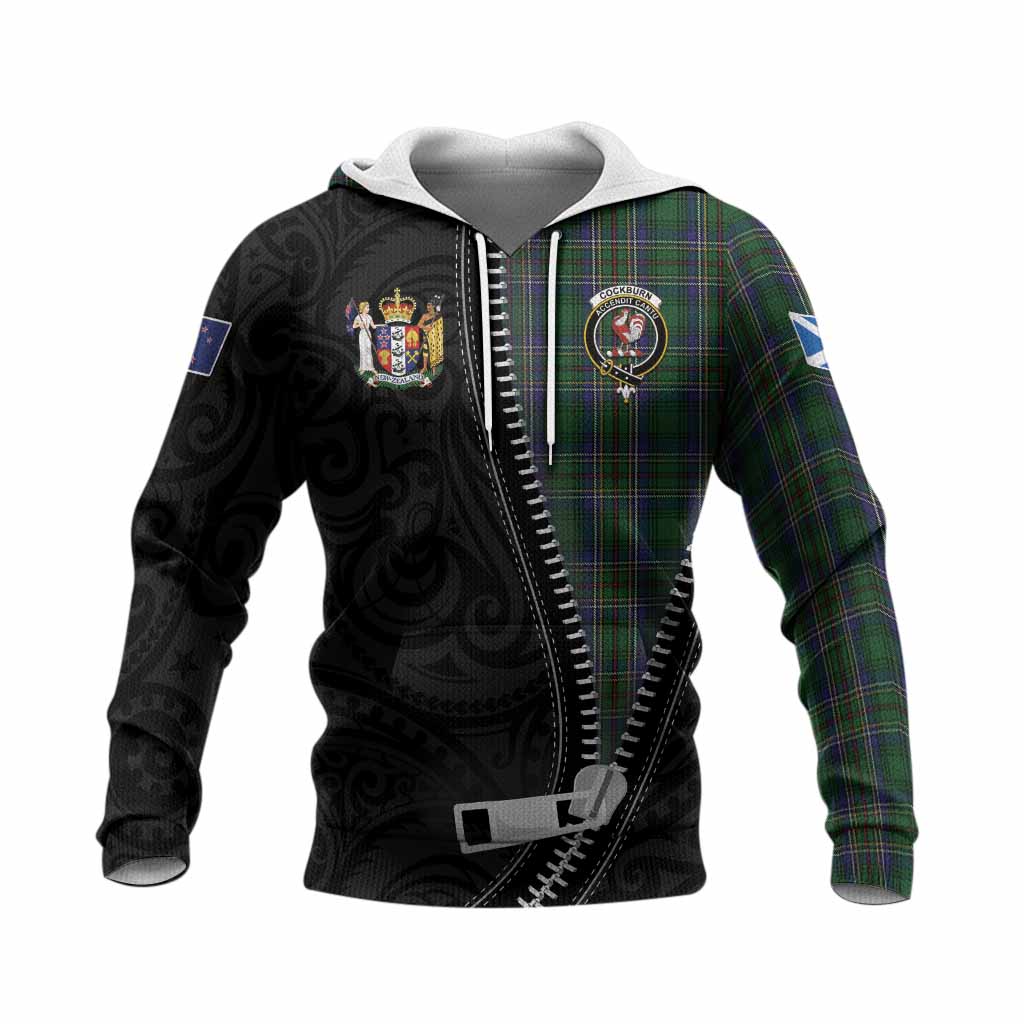 Cockburn Tartan Knitted Hoodie New Zealand Pattern Unique Zipper Stylized