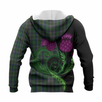 Cockburn Tartan Knitted Hoodie Traditional Scottish Thistle