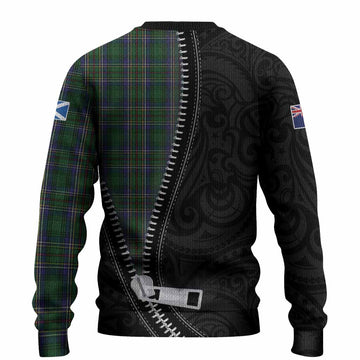 Cockburn Tartan Knitted Sweater New Zealand Pattern Unique Zipper Stylized