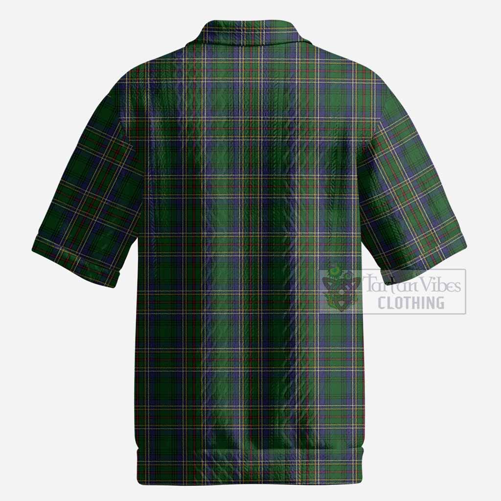 Cockburn Tartan Men’s Polo Sweater Top with Family Crest