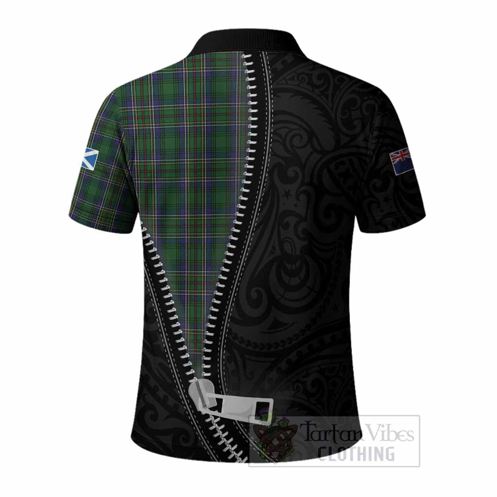 Cockburn Tartan Polo Shirt New Zealand Pattern Unique Zipper Stylized