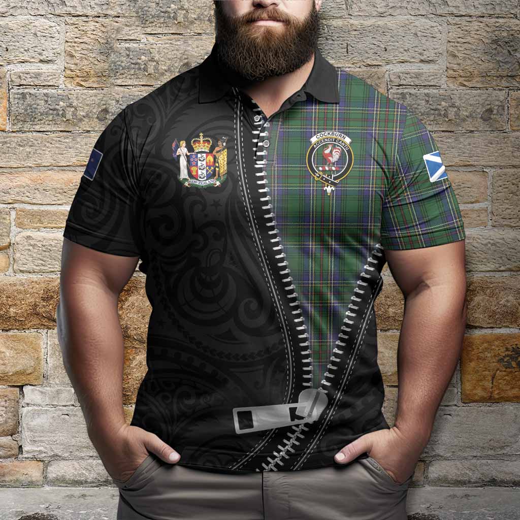Cockburn Tartan Polo Shirt New Zealand Pattern Unique Zipper Stylized