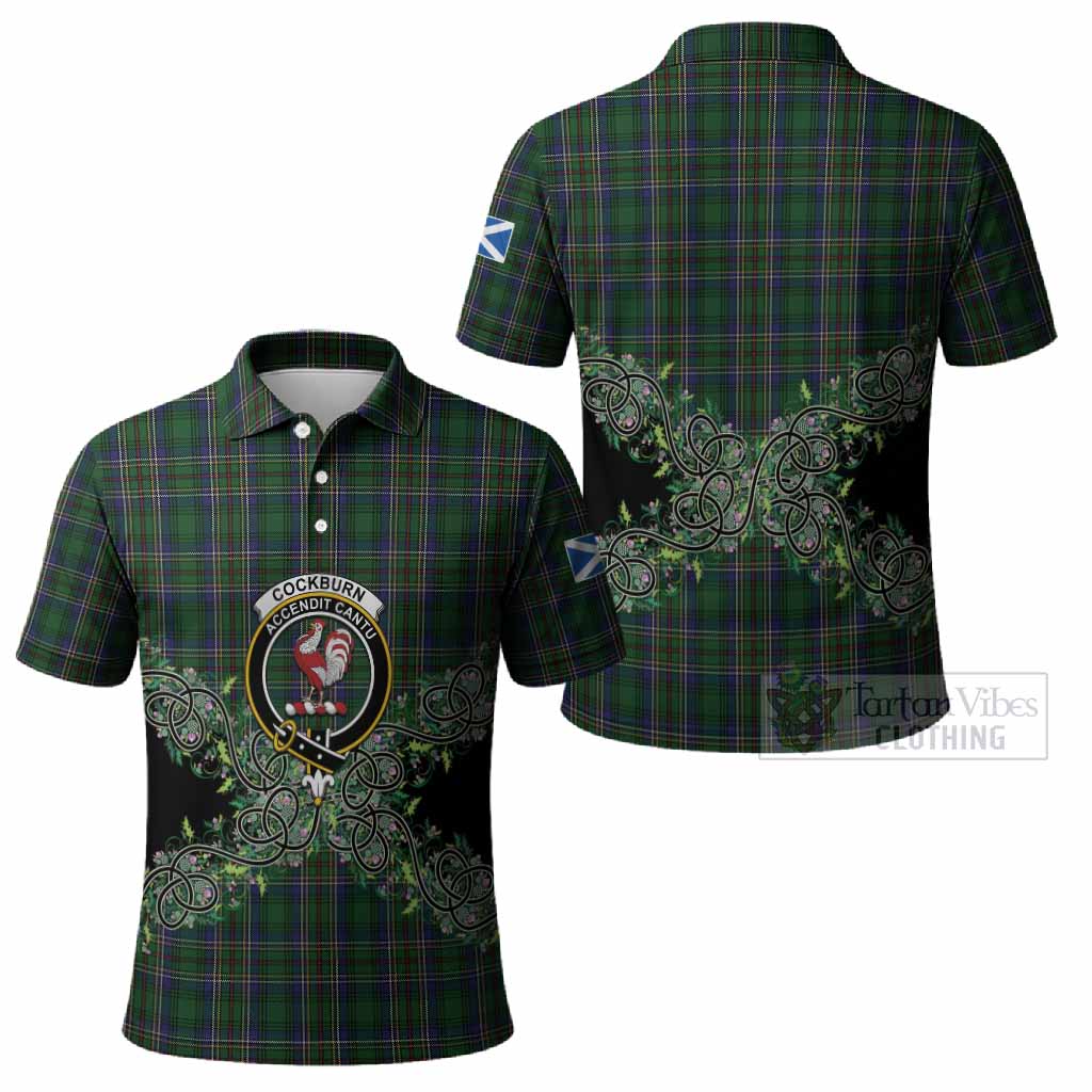 Cockburn Tartan Polo Shirt Thistle Scottish Spirit
