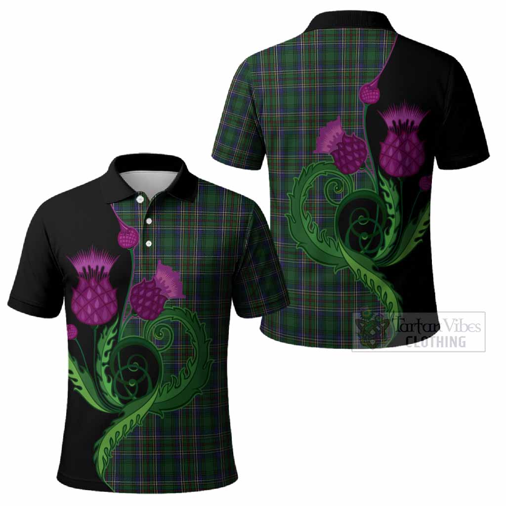 Cockburn Tartan Polo Shirt Traditional Scottish Thistle