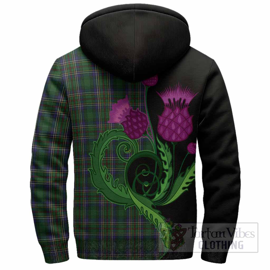 Cockburn Tartan Sherpa Hoodie Traditional Scottish Thistle