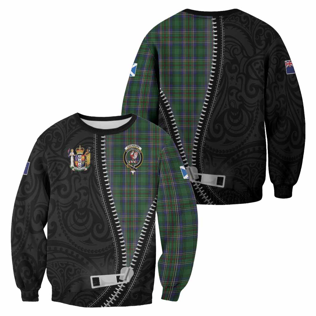 Cockburn Tartan Sweatshirt New Zealand Pattern Unique Zipper Stylized