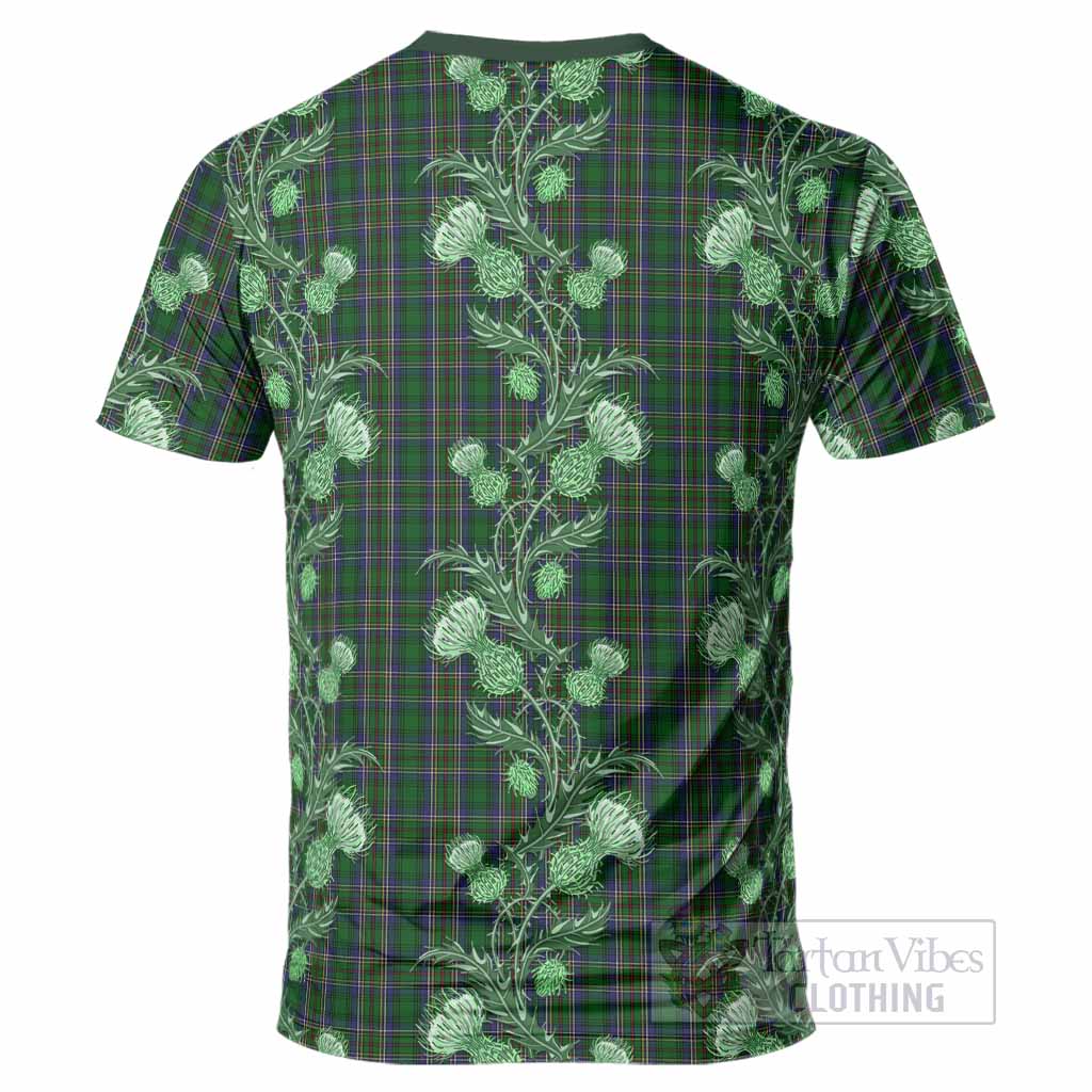 Cockburn Tartan T-Shirt Seamless Scottish Thistle Flowers