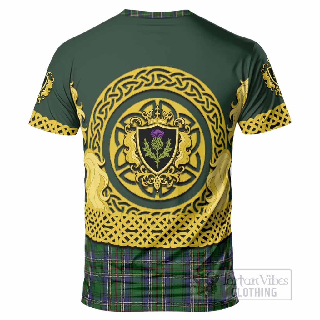 Cockburn Tartan T-Shirt Unicorn Celtic Knot And Thistle Emblem