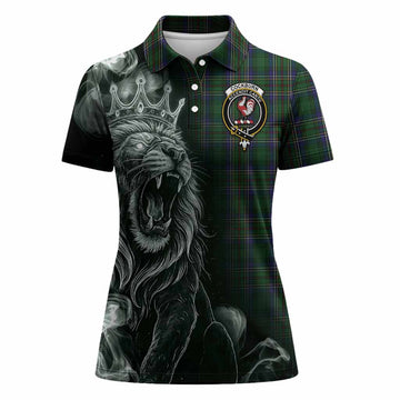 Cockburn Tartan Women Polo Shirt Roaring Lion Heritage