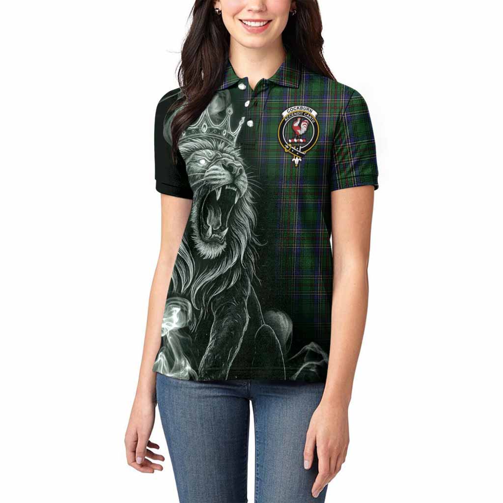 Cockburn Tartan Women Polo Shirt Roaring Lion Heritage
