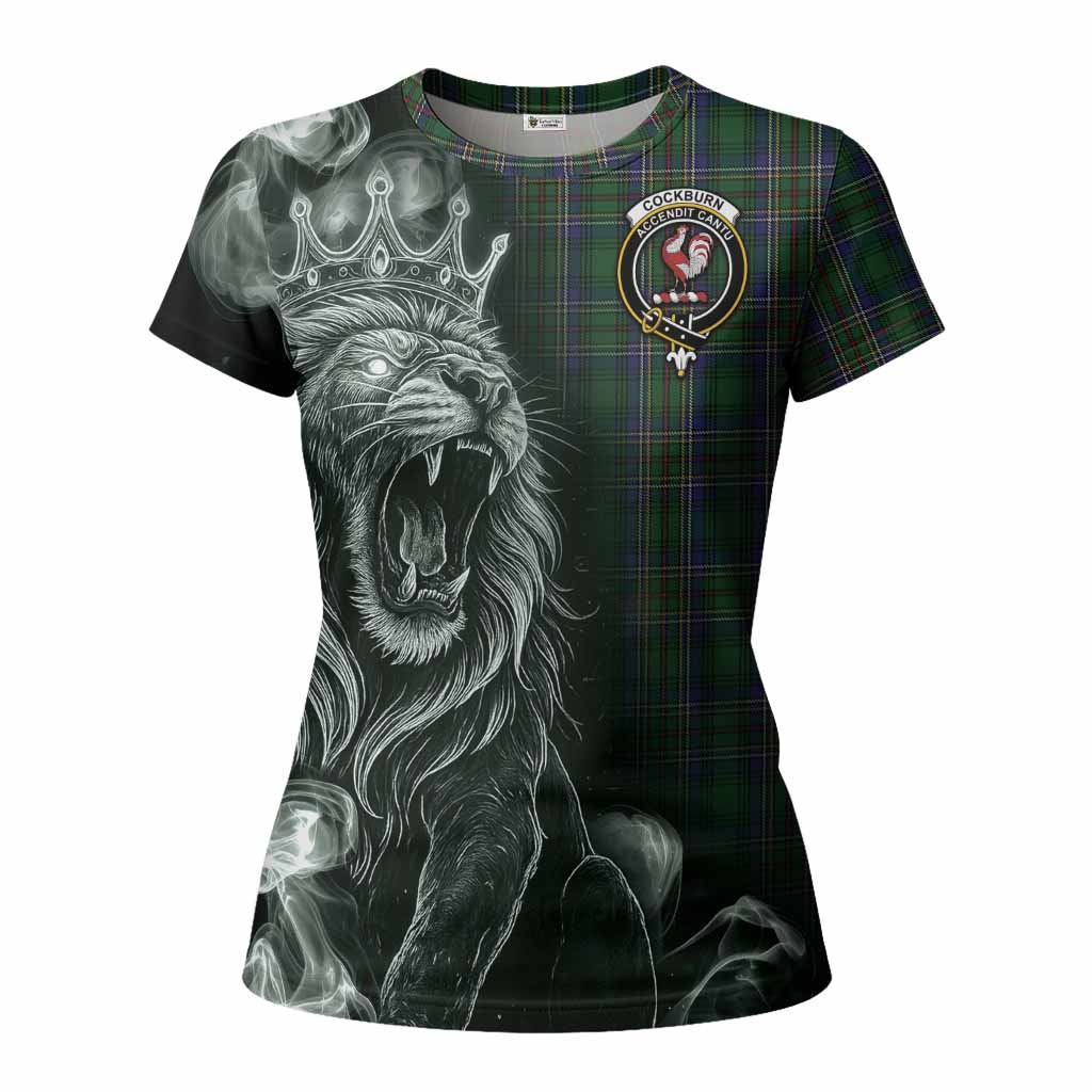 Cockburn Tartan Women T shirt Roaring Lion Heritage