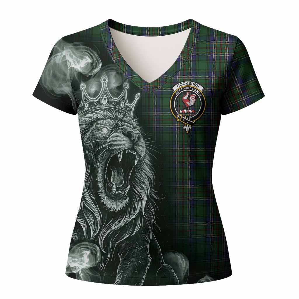 Cockburn Tartan Women T shirt Roaring Lion Heritage