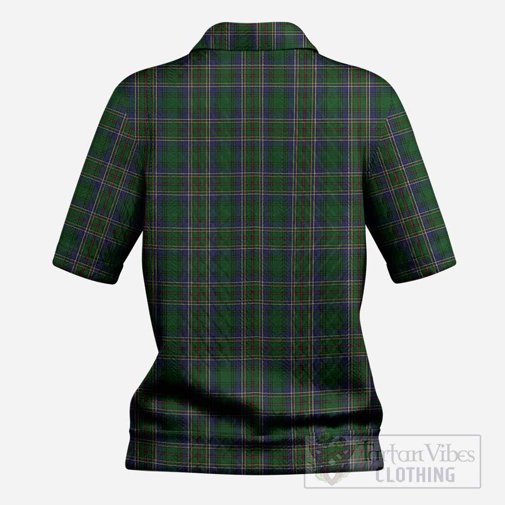 Cockburn Tartan Women’s Polo Sweater Top with Family Crest