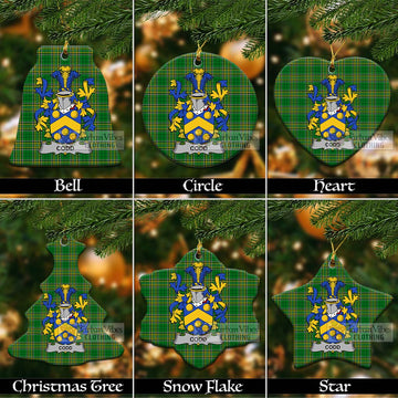 Codd Irish Clan Tartan Christmas Ceramic Ornament with Coat of Arms Ceramic - Tartan Vibes Clothing
